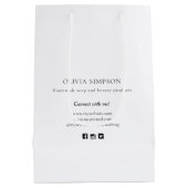 Botanischer Handmade Vielen Dank an kleine Unterne Mittlere Geschenktüte (Rückseite)