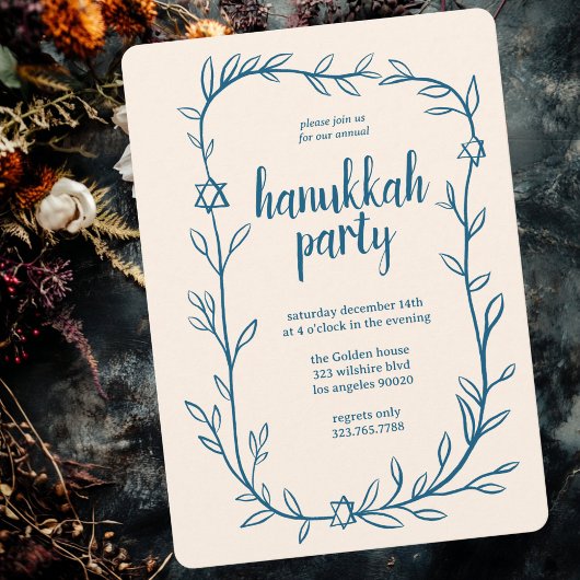 Botanischer Hanukkah Party Star von David Einladung