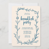 Botanischer Hanukkah Party Star von David Einladung (Vorderseite)