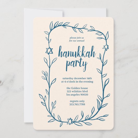 Botanischer Hanukkah Party Star von David Einladung (Vorderseite)