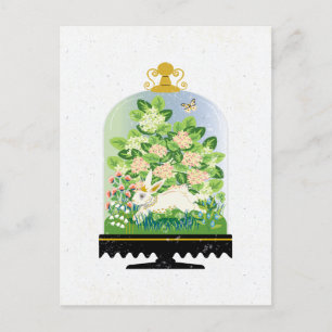 Botanischer Hase Kaninchen Cloche 2 Postkarte