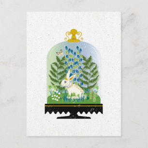 Botanischer Hase Kaninchen Glassturz 3 Postkarte