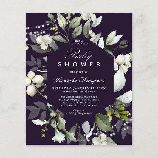 Botanischer Haushalt | Einladung zur Lila Babydusc (Vorderseite)