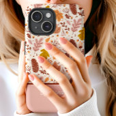 Botanischer Herbst-Blumen-Blatt-Script-Name Case-Mate iPhone Hülle