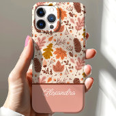 Botanischer Herbst-Blumen-Blatt-Script-Name Case-Mate iPhone Hülle
