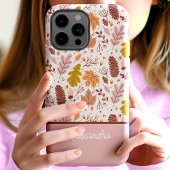 Botanischer Herbst-Blumen-Blatt-Script-Name Case-Mate iPhone Hülle