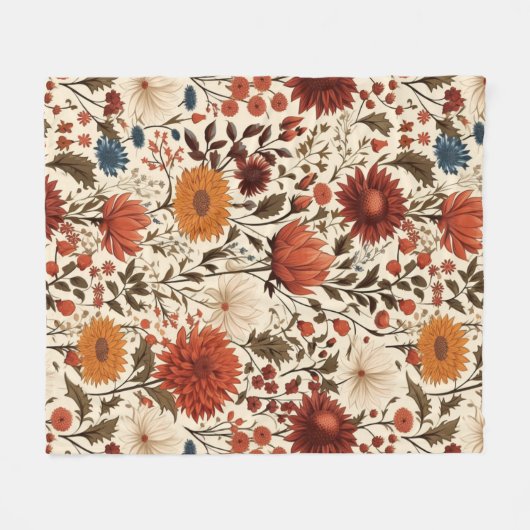 Botanischer Herbst Fleecedecke (Vorderseite (Horizontal))