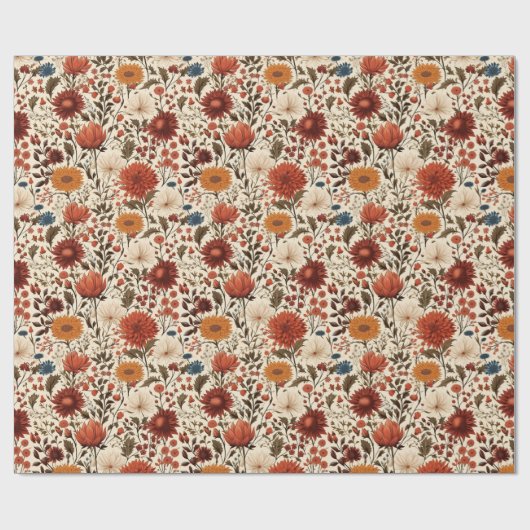 Botanischer Herbst Geschenkpapier (Flach)
