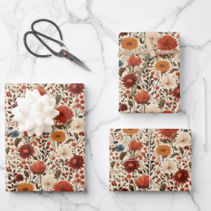 Botanischer Herbst Geschenkpapier Set