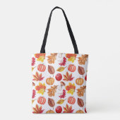 Botanischer Herbst Nahtlos: Blumenelegant. Tasche (Rückseite)