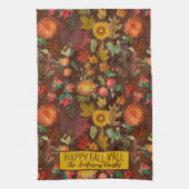 Botanischer Herbst personalisiert Geschirrtuch (Vertikal)