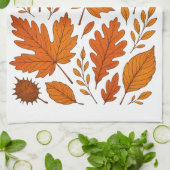 Botanischer Herbst - Vintage Herbstlaube Geschirrtuch (Gefaltet)