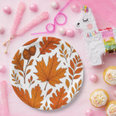 Botanischer Herbst - Vintage Herbstlaube Pappteller (Party)
