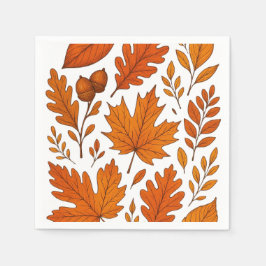 Botanischer Herbst - Vintage Herbstlaube Serviette