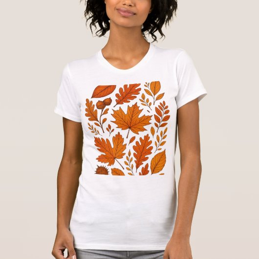 Botanischer Herbst - Vintage Herbstlaube T-Shirt (Vorderseite)