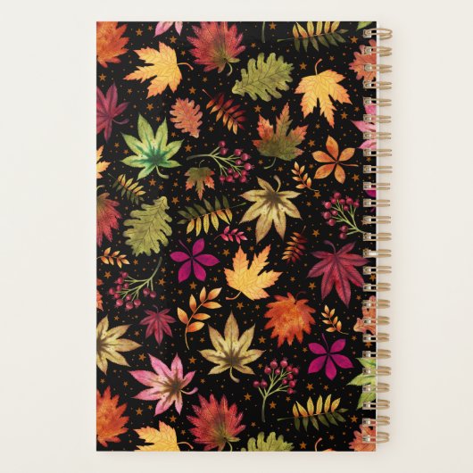 Botanischer Herbstleaves Fall Folienname Planer (Rückseite)