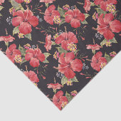 Botanischer Hibiskus und Lantana-Muster Seidenpapier (Ausschnitt)