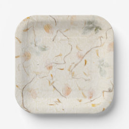 Botanischer Hintergrund Presse Blume kraft Pappteller