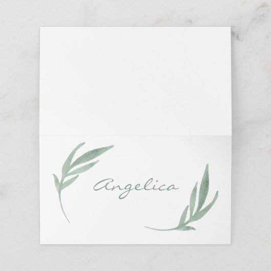 Botanischer Hochzeitname Platzkarte (Außenseite Aufgefaltet)