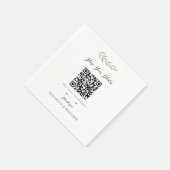 Botanischer Hochzeits-QR-Code Teilen Sie Ihre Foto Serviette (Ecke)