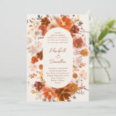 Botanischer Hochzeitsbogen aus Creme und Kupfer Einladung (Stehend Vorderseite)