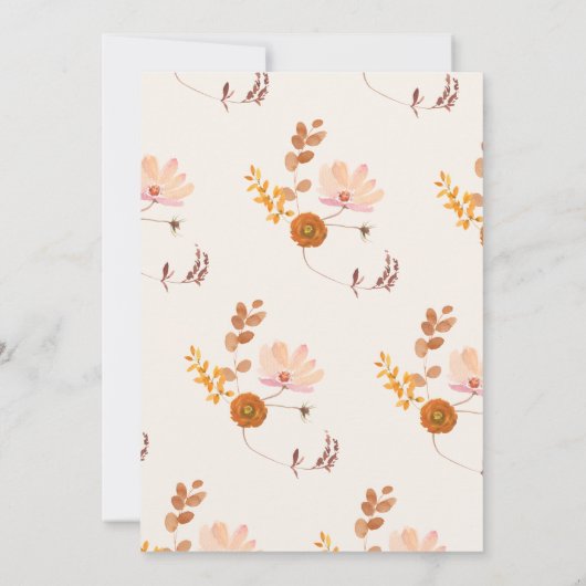 Botanischer Hochzeitsbogen aus Creme und Kupfer Einladung (Rückseite)