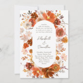 Botanischer Hochzeitsbogen aus weißem grauem Kupfe Einladung (Vorderseite)