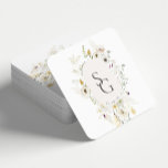 Botanischer Hochzeitsplatz-Untersetzer Rechteckiger Pappuntersetzer<br><div class="desc">Diese Untersetzer aus der Grayson Collection sind mit handgezeichnet Blumen in Elfenbein-,  Salbei- und Goldtönen gestaltet,  die die Initialen des Paares umrahmen. Personalisieren Sie es einfach und schnell mit Ihren Daten. Klicken Sie einfach auf den Button "Anpassen",  um Stil und Position des Textes zu verändern und zu formatieren.</div>