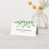 Botanischer Hochzeitstisch im eleganten Wasserfarb Platzkarte (Rückseite)