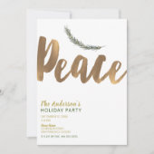 Botanischer Holiday Peace Branch Pine Rustikales G Einladung (Vorderseite)