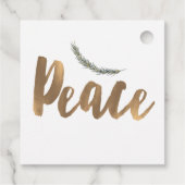 Botanischer Holiday Peace Branch Pine Rustikales G Geschenkanhänger (Rückseite)