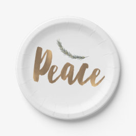 Botanischer Holiday Peace Branch Pine Rustikales G Pappteller