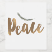 Botanischer Holiday Peace Branch Pine Rustikales G Weinetikett (Einzelnes Label)