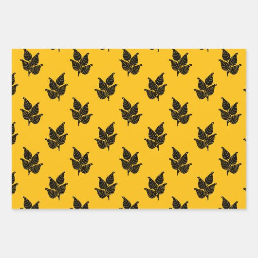 Botanischer Holzschnitt Geschenkpapier Set (Vorderseite 3)