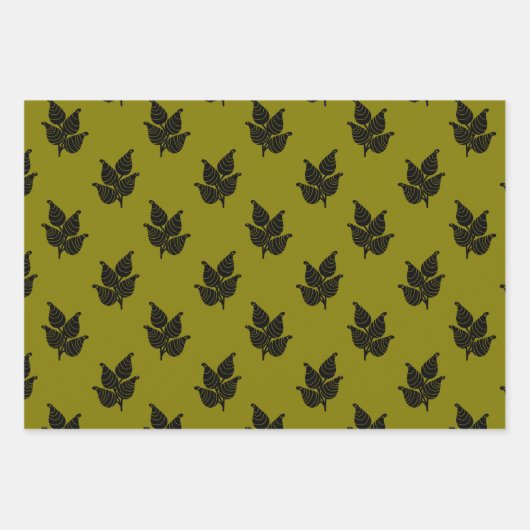 Botanischer Holzschnitt Geschenkpapier Set (Vorderseite 2)