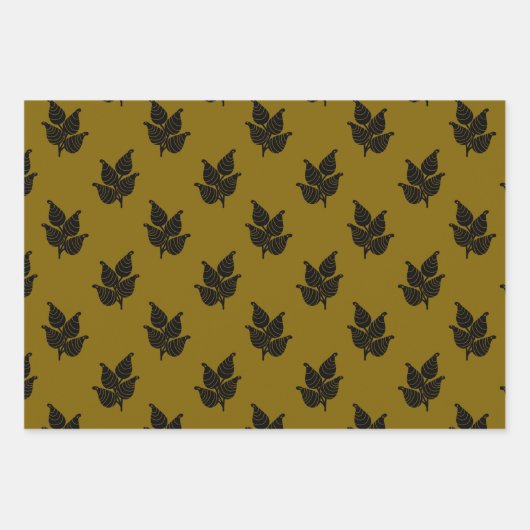 Botanischer Holzschnitt Geschenkpapier Set (Vorderseite)