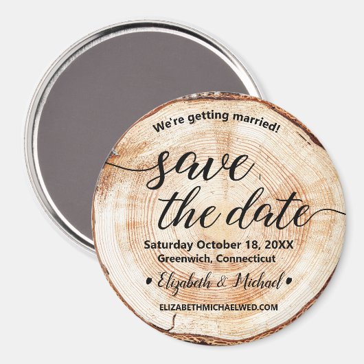 Botanischer Holzschnitt Save the Date rustikale Ho Magnet (Vorderseite/Rückseite)