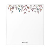 Botanischer Illustrierter moderner Personalisierte Notizblock (Vorderseite)