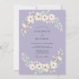 Botanischer Immergrün-Mint-Kranz Hochzeit Einladung