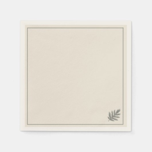 Botanischer Immergrüner Minimalist | Neutral Rusti Serviette (Vorderseite)