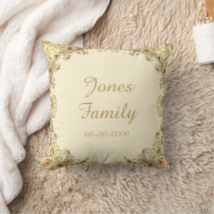 Botanischer individuell anpassbarer Familienname u Kissen