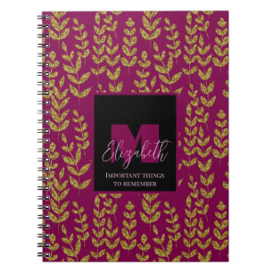 Botanischer Individuelle Name aus Leopard Notizblock