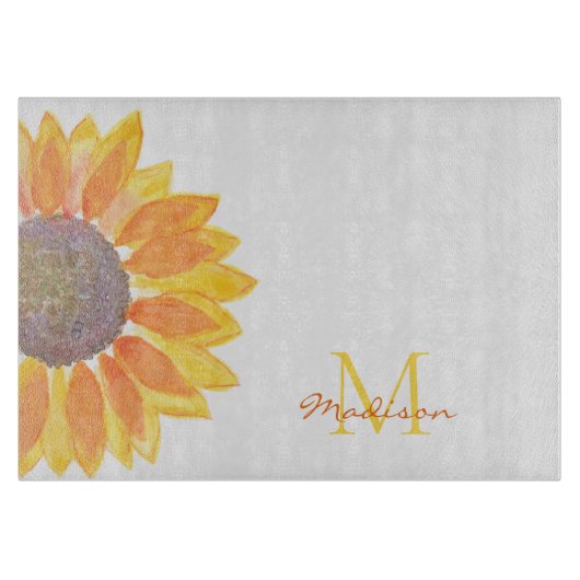 Botanischer individuelle Name Monogram Schneidebrett (Vorderseite)