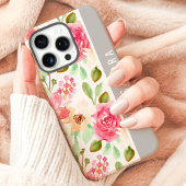 Botanischer Individuelle Name Pink Watercolor Case-Mate iPhone Hülle