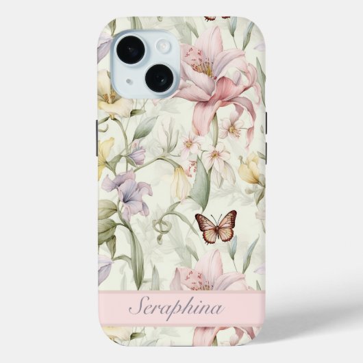 Botanischer Individuelle Name Spring Bouquet Paste Case-Mate iPhone Hülle (Rückseite)