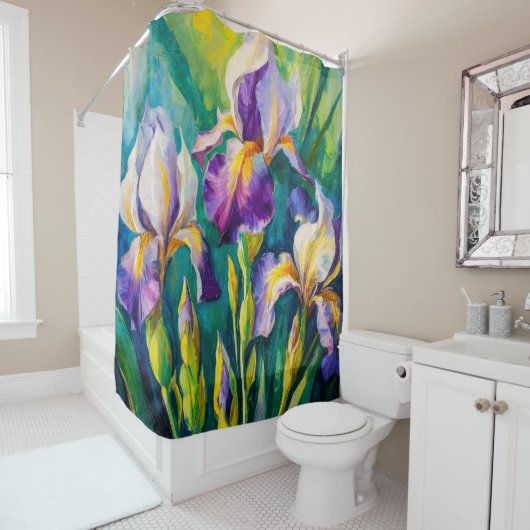 Botanischer Iris Duschvorhang (Beispiel)