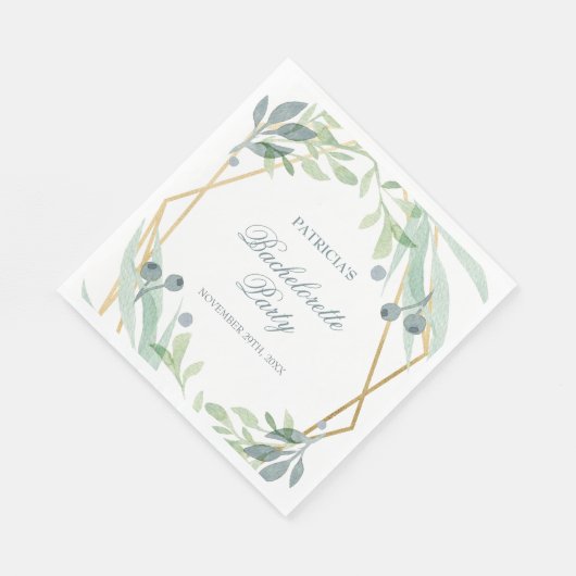 Botanischer Junggeselinnen-Abschied in elegantem G Serviette (Ecke)