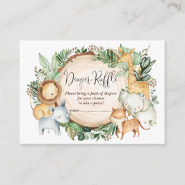 Botanischer Jungle Animals Baby Boy Diaper Raffles Begleitkarte