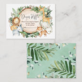 Botanischer Jungle Animals Baby Boy Diaper Raffles Begleitkarte (Vorne/Hinten)