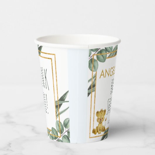 Botanischer Jungle Safari Löwendusche Pappbecher (Rechts)